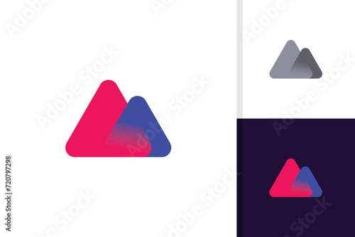 letter m mountain logo design icon vector template