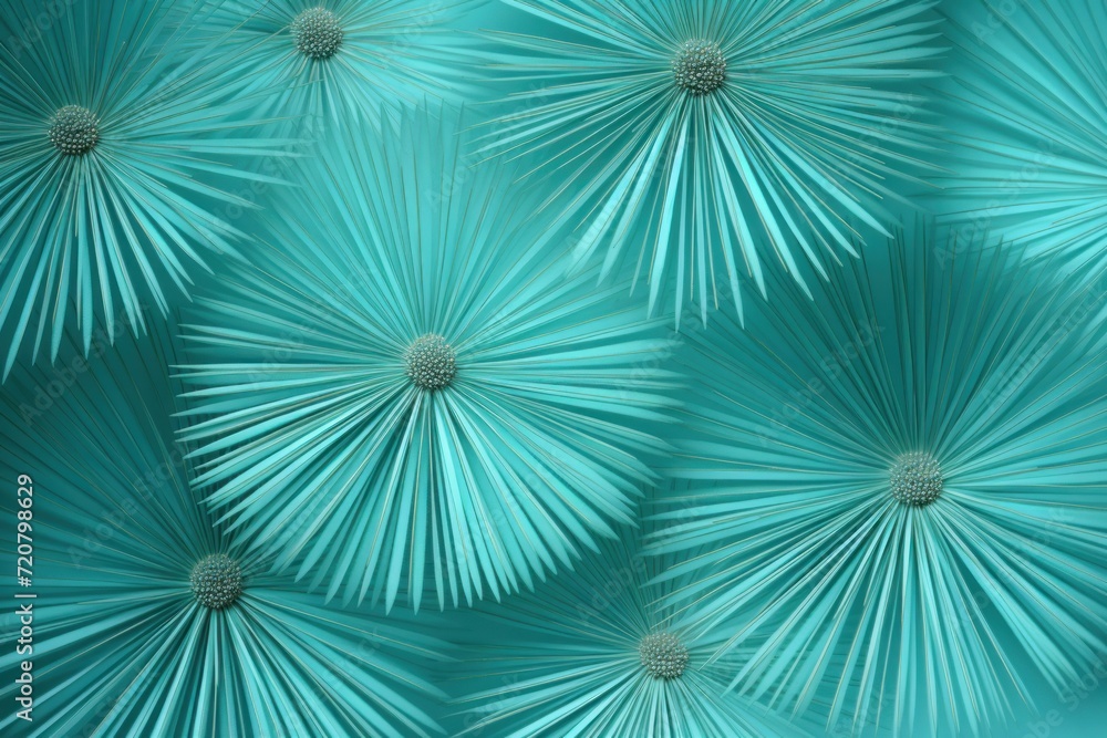 Turquoise striking artwork featuring a seamless pattern of stylized minimalist starbursts