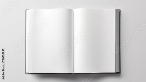Book with blank pages, mockup, book template.