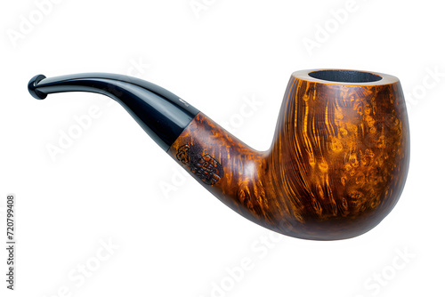 tobacco pipe isolated on transparent background ,cigarette holder png ,generative ai photo