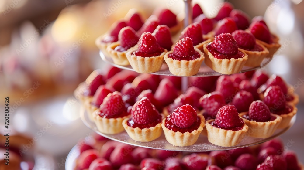 Heart-shaped tarts with raspberry filling generative ai Heart-shaped tarts with raspberry filling generative ai