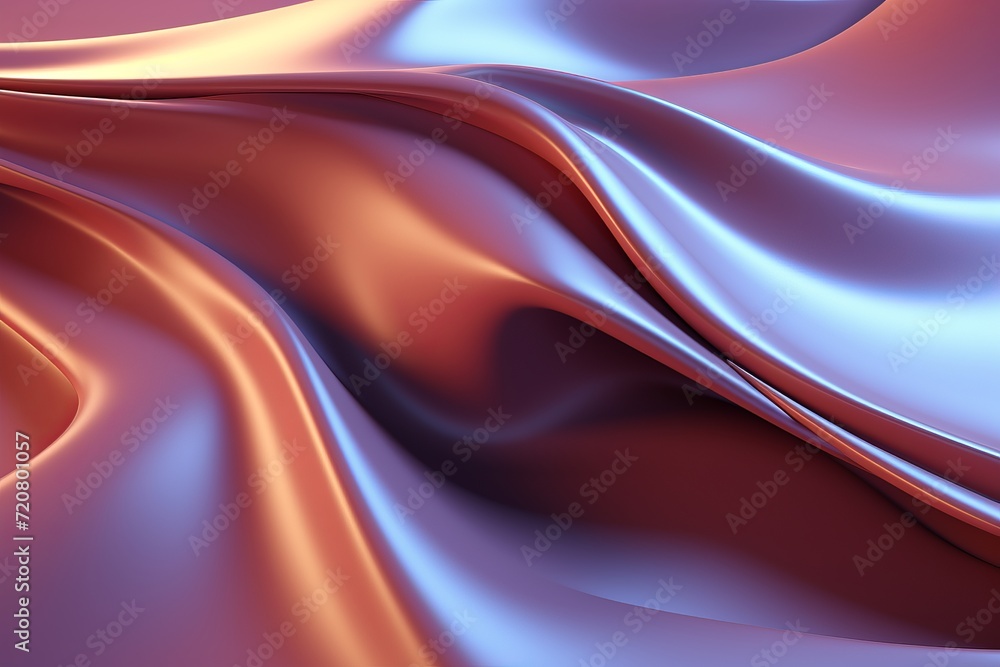 Fototapeta premium Vibrant psychedelic abstract background with pastel waves, silky texture and holographic reflections