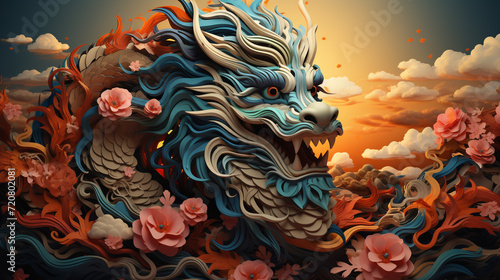 Chinese dragon background © J. Alesha