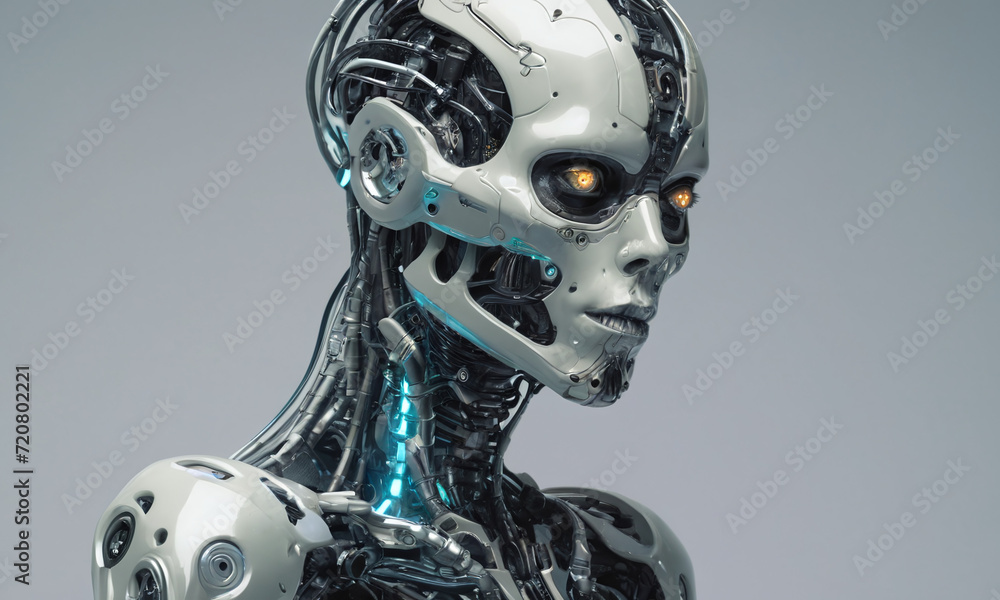 angry horrific cyborg