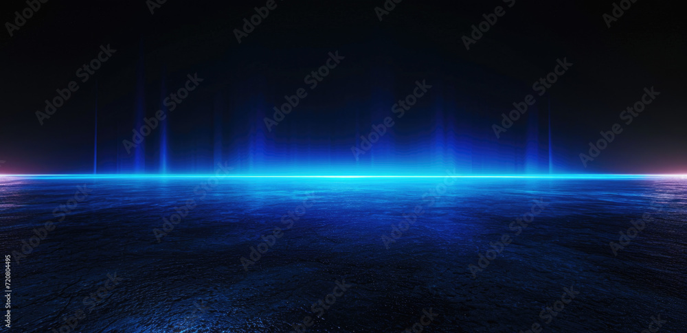 blue light coming into a dark environment, in the style of digital gradient blends
