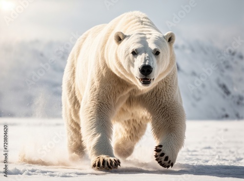 Polar Bear on White Backdrop