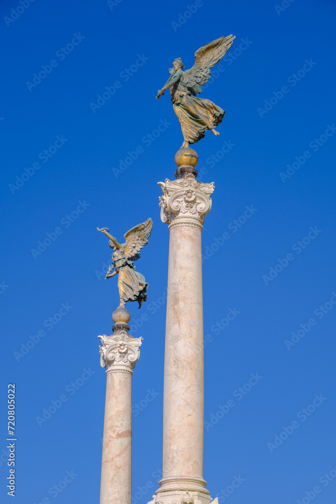 White columns of the Monument to Victor Emmanuel II in Rome