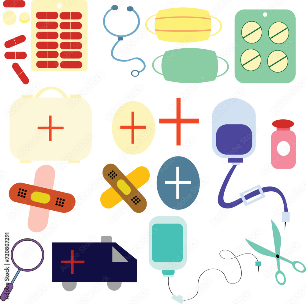 Fototapeta premium Medical Check Up icon set
