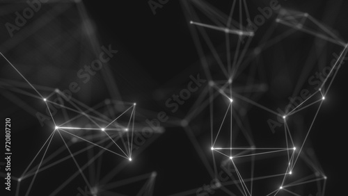 Abstract technology background from lines and dots. Plexus space geometrical backdrop