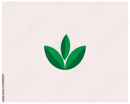 Abstract green leaf logo icon vector design. Landscape design, garden, Plant, nature and ecology vector logo.