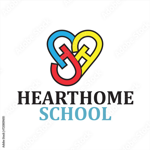 Initial HHS letter love  design logo vector education