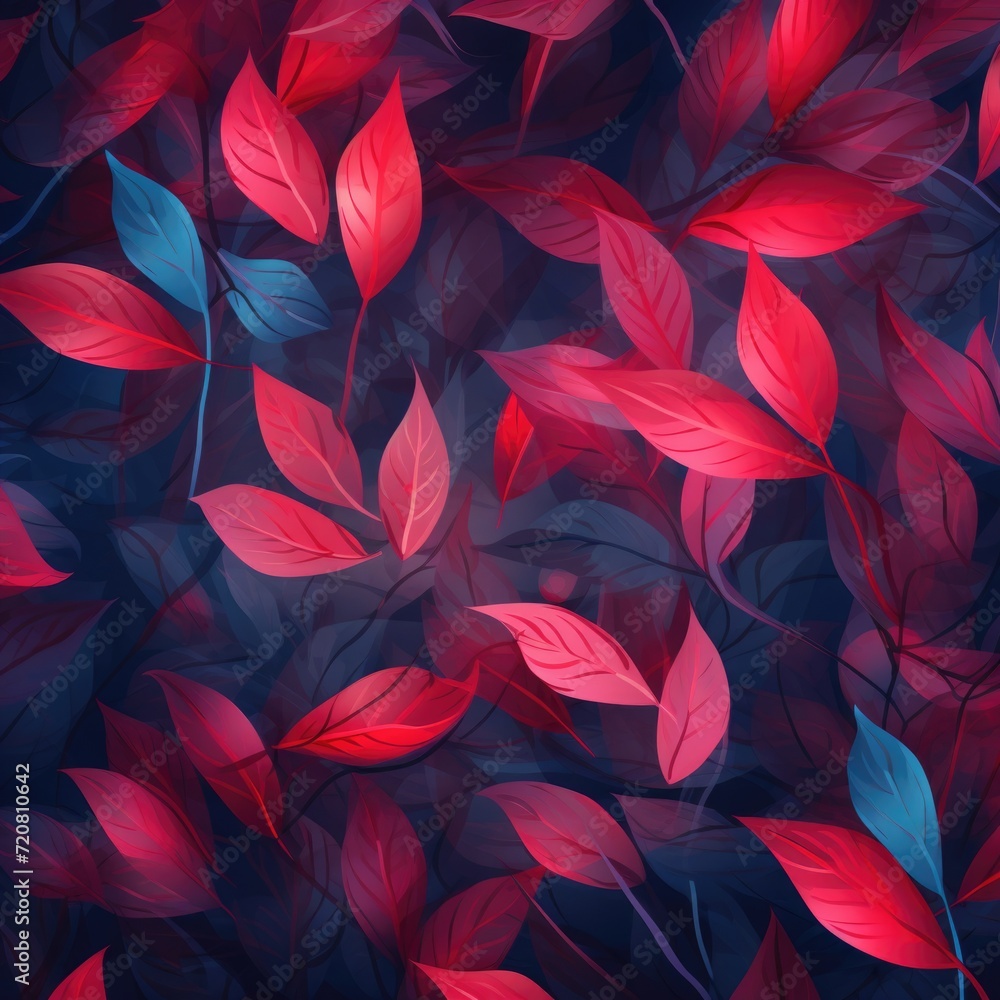 Abstract background with red leaves