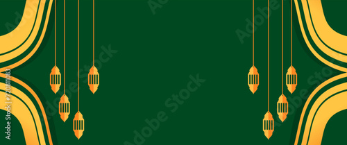 Islamic background design for banners, flayers, posters, with gold decoration