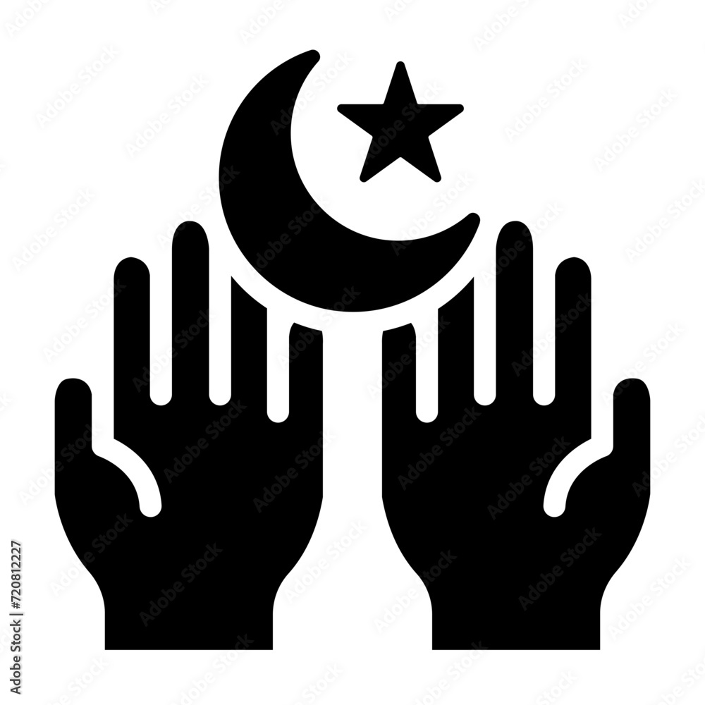 Pray open hand for moslem icon Pray open hand for moslem icon