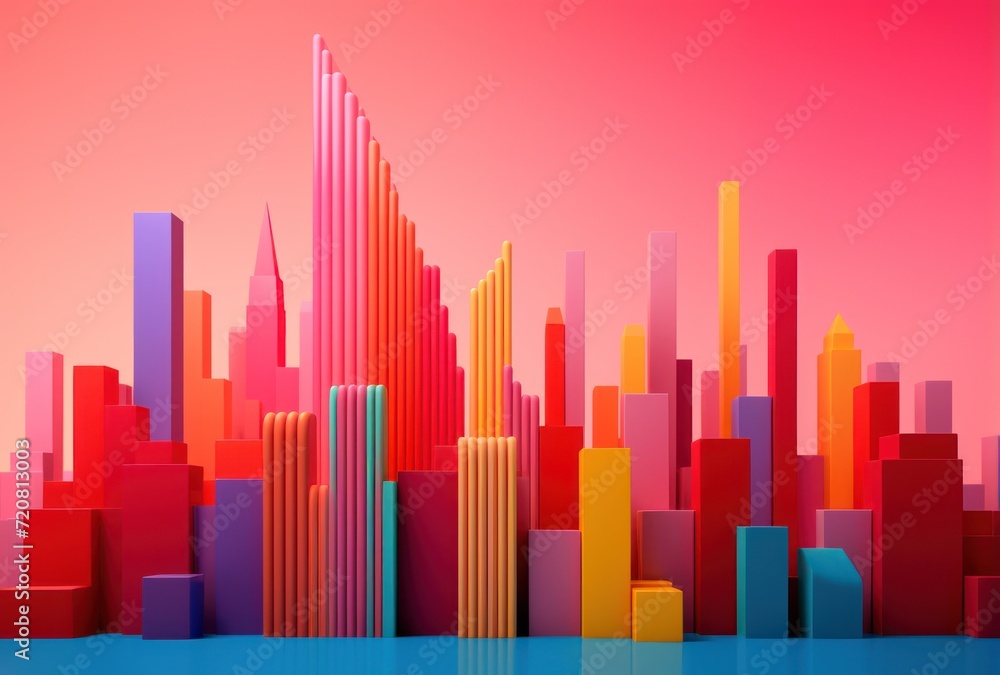 Vibrant Colored Lines Abstract Illustration AI Generated
