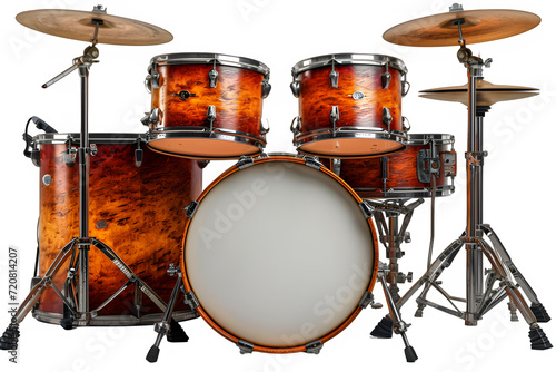 drum kit isolated on transparent background ,drum set png ,generative ai photo