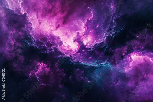 An otherworldly landscape of swirling violet and magenta hues, this purple and blue nebula beckons us to explore the vastness of the universe and its breathtaking beauty
