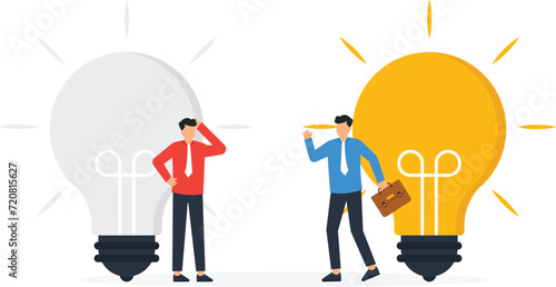 Change to new innovation, transform to new business, solution to disrupt or replace old model with bright technology concept
