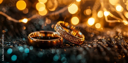 Shimmering gold rings glisten in the light, adding a touch of blingbling to any fashion-forward look