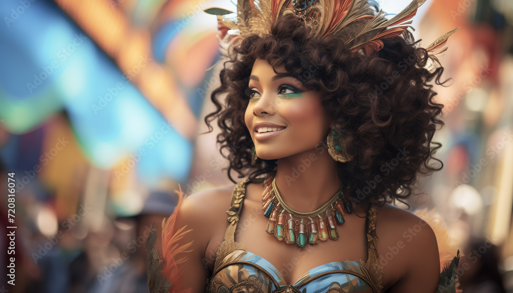a woman dressed in a carnival costume a woman dressed in a carnival costume