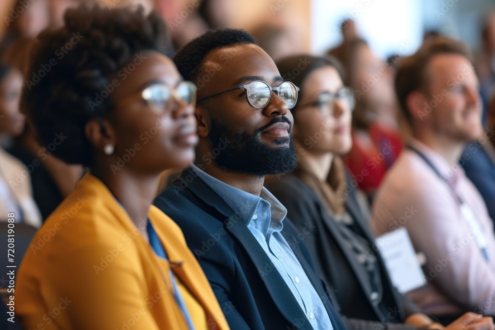 Attentive audience in an international conference. Focus on multicultural participants. Attentive audience in an international conference. Focus on multicultural participants.