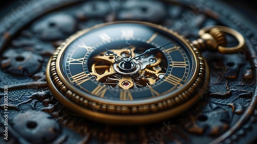 Timeless Elegance: Detailed Close-Up of an Antique Pocket Watch