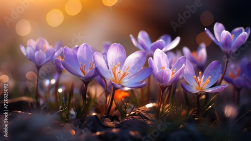 Crocuses Push Through the Asphalt: A Hint of Spring in a City Culdesac AI Generated
