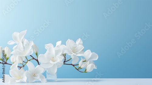 Glowing Pure White Gardenias Reflecting Sunlight with Soft Shadows AI Generated
