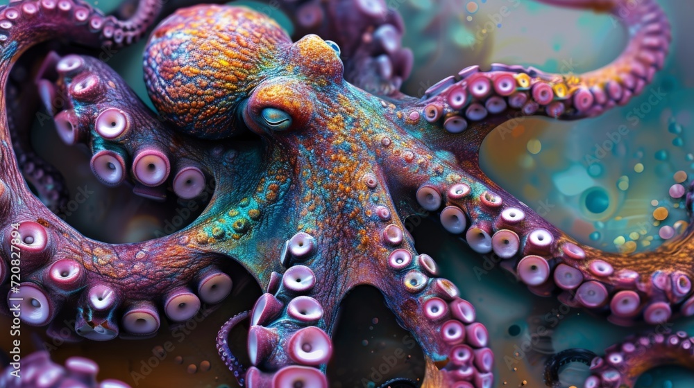 Obraz premium abstract octopus, nano fluid 