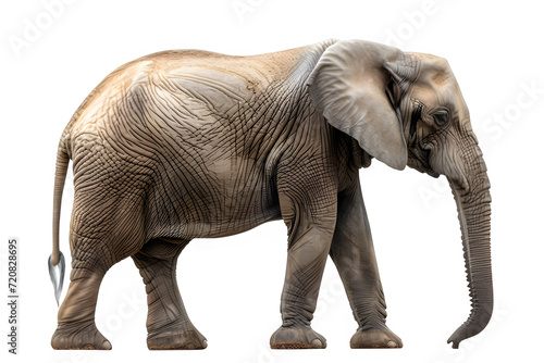 elephant side view isolated on transparent background ,generative ai
