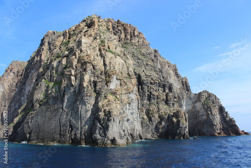 lagoon close to sicily and stone cliff