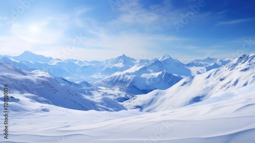 Winter Mountains Landscape Wallpaper AI Generated © Alex