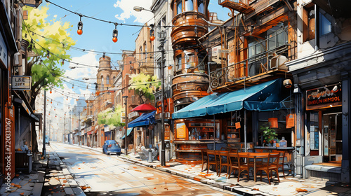 Urban sketching illustrations of famous cities