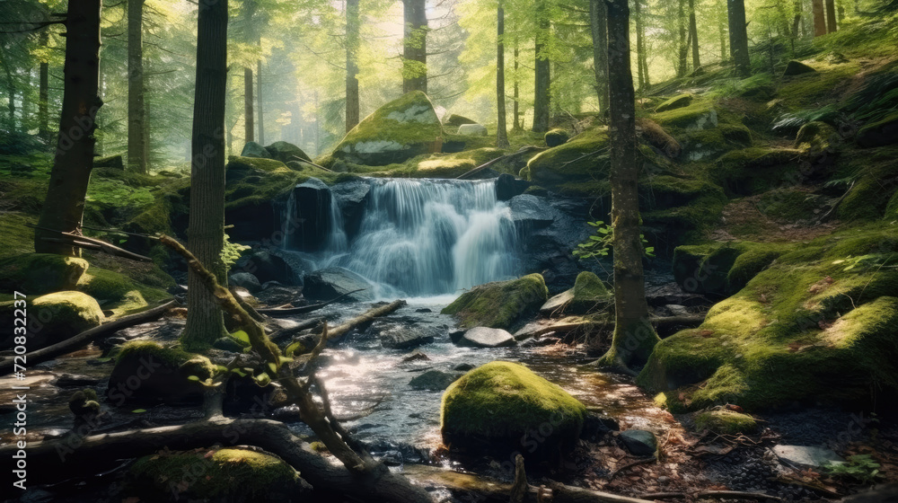 Beautiful waterfall in the forest Beautiful waterfall in the forest