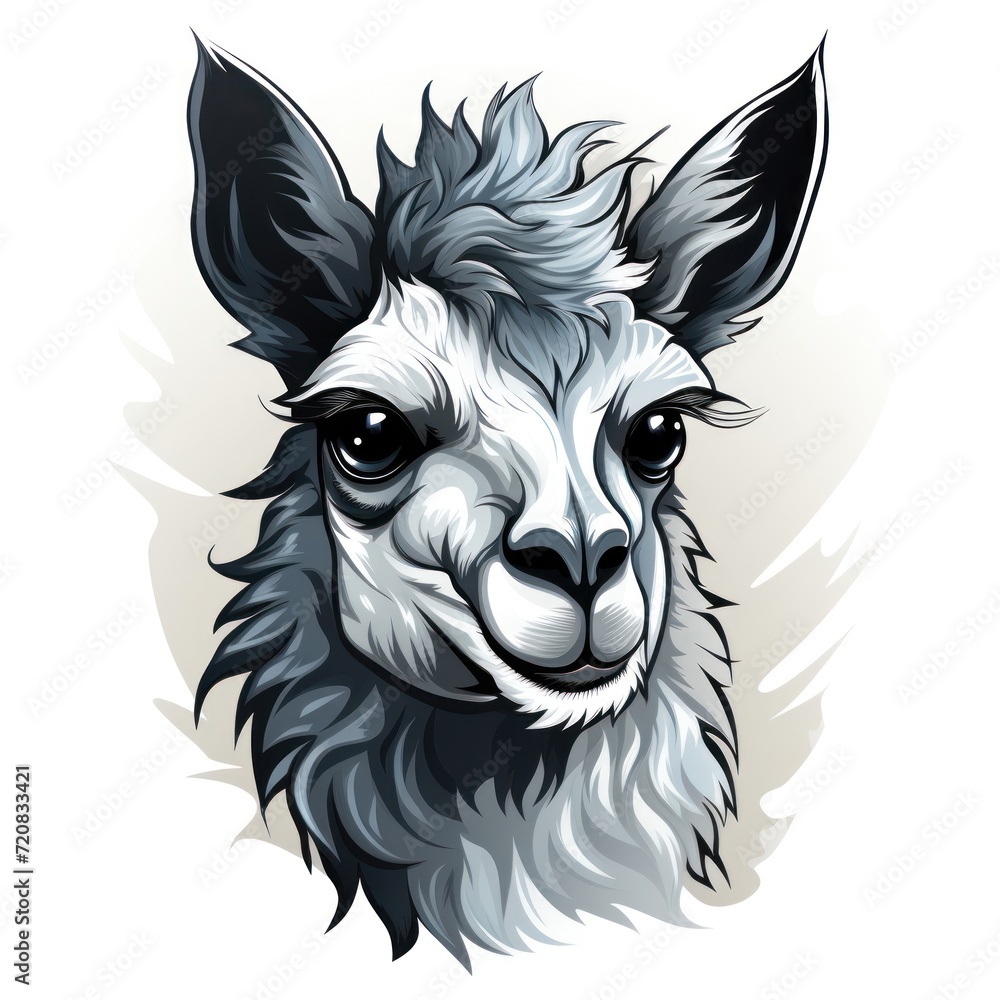 Naklejka premium Attractive Alpaca Logo Design AI Generated