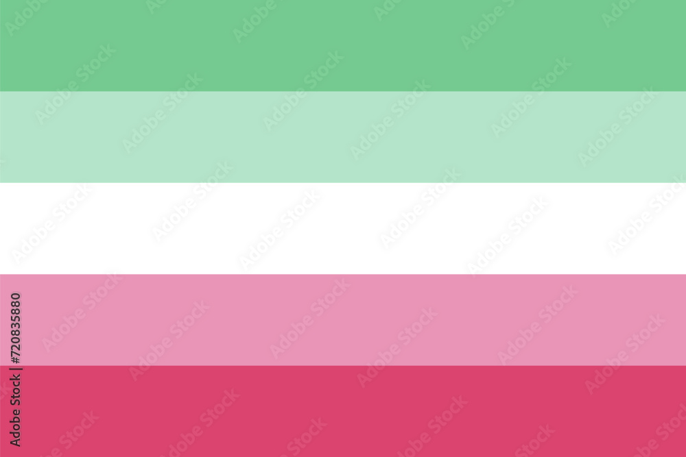 Abrosexual Pride Flag in shape. LGBTQ flag in shape