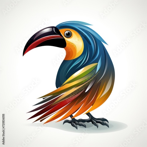 Attractive Toucan Logo on White Background AI Generated