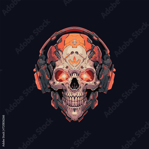 Art and illustration skull DJ vector