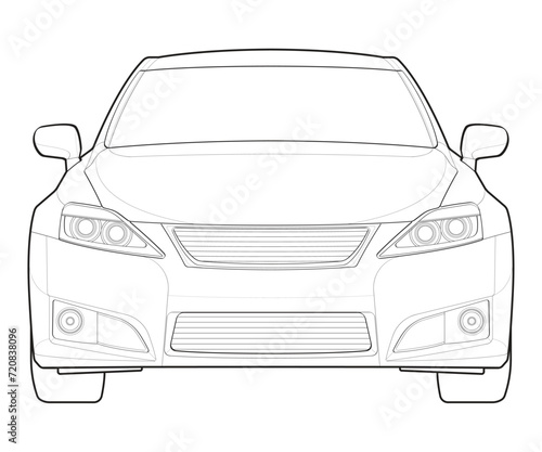 Car isolated illustration, vector line art, transport vector, sports car, modern car, car concept, line vector, car