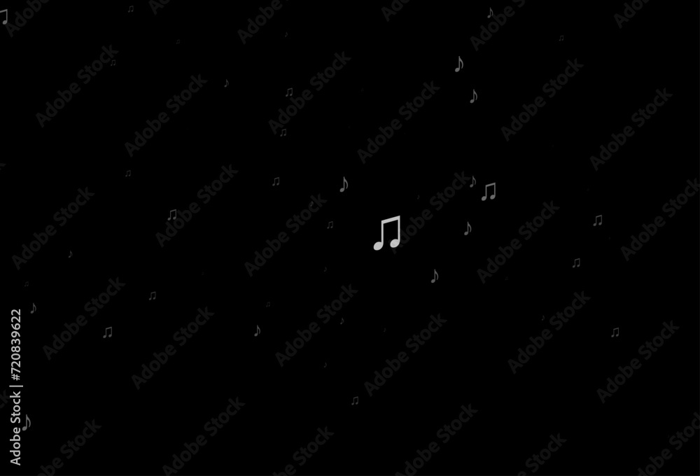 Dark Silver, Gray vector texture with musical notes. Dark Silver, Gray vector texture with musical notes.
