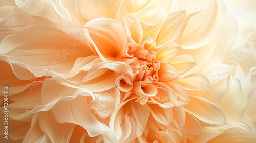 The delicate petals of a peach dahlia plant capture the beauty and intricacy of nature in a single, breathtaking close-up © Radomir Jovanovic