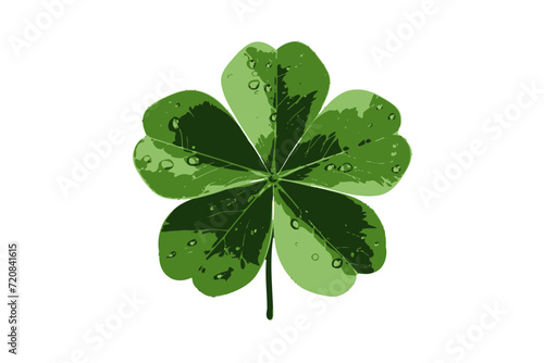 Irish five  leaf clover isolated o n transparent background