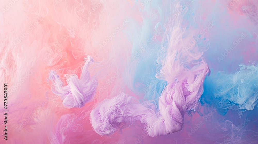 Fototapeta premium Vibrant hues swirl and dance, captured in a mesmerizing display of artistic expression through a cloud of ink