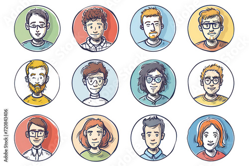 group people icons set of 6 people