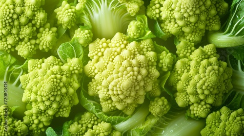 Romanesco cabbage closeup. Generative AI