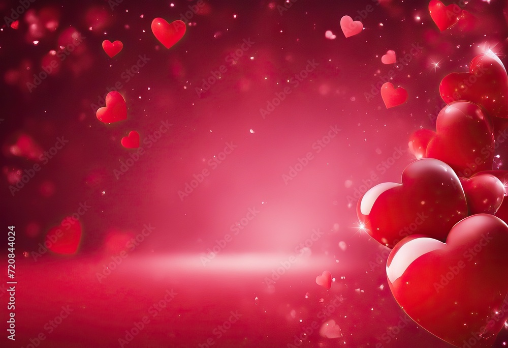 Valentine's Day St Abstract Hearts Red Background