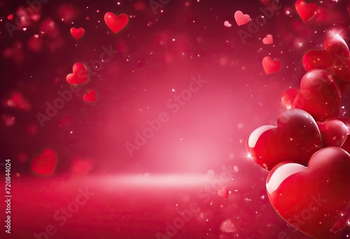 Valentine's Day St Abstract Hearts Red Background © akkash jpg