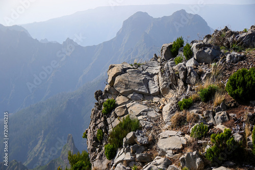 Quadro em tela Mountainous landscape near the Pico Ruivo, the highest mountain peak on Madeira