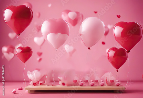  air heart shaped background pink HAPPY text balloons Board