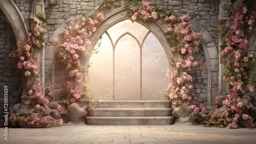 Enchanted Archway in Blooming Garden AI Generated Pictures